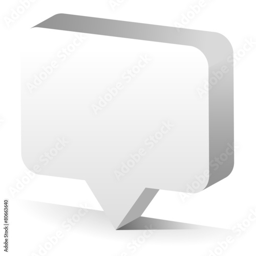 3D map marker, speech bubble vector with blank space