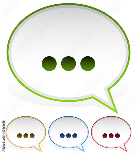 Speech, talk bubbles with ellipsis