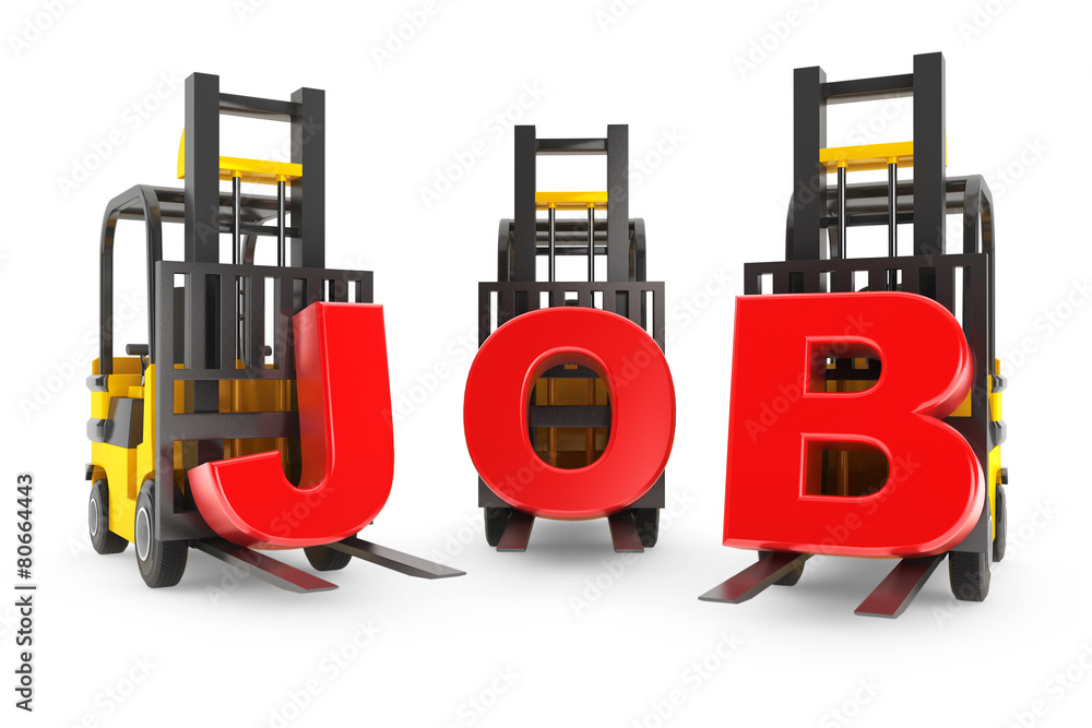 Forklift with Job Letters