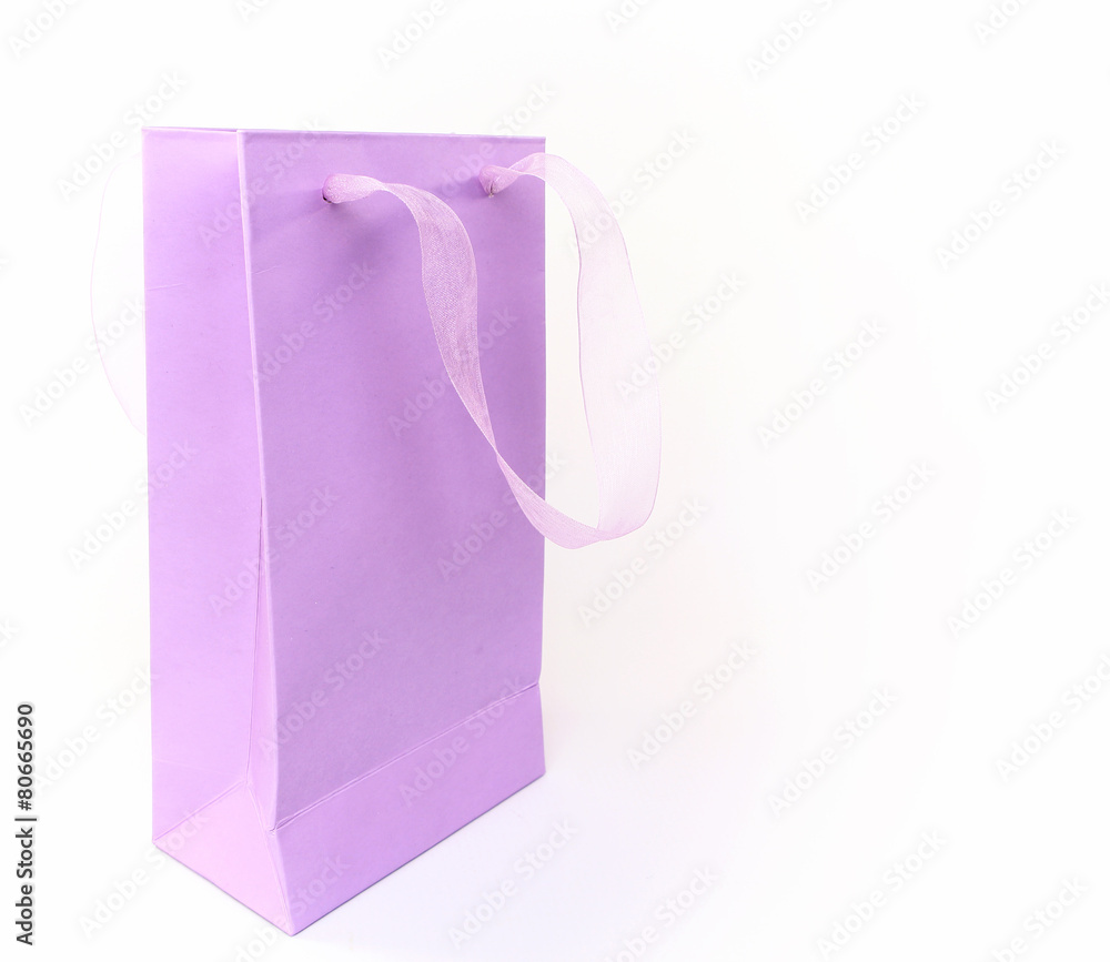 Pastel lilac shopping bag isolated on white Pastel lilac shopping bag isolated on white