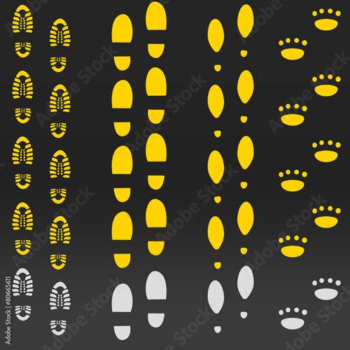 Footstep vector. Road.