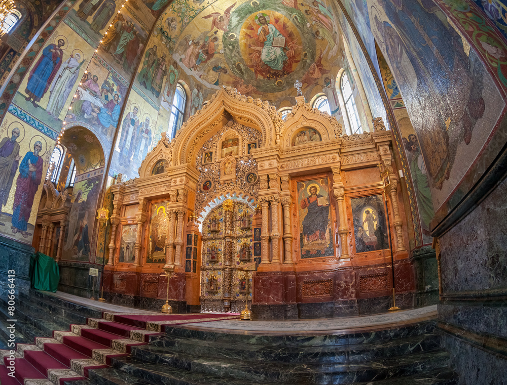 Interior of the Church of the Savior on Spilled Blood in Petersb