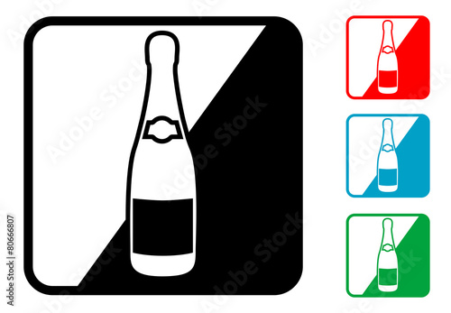 Icono simbolo champan en varios colores