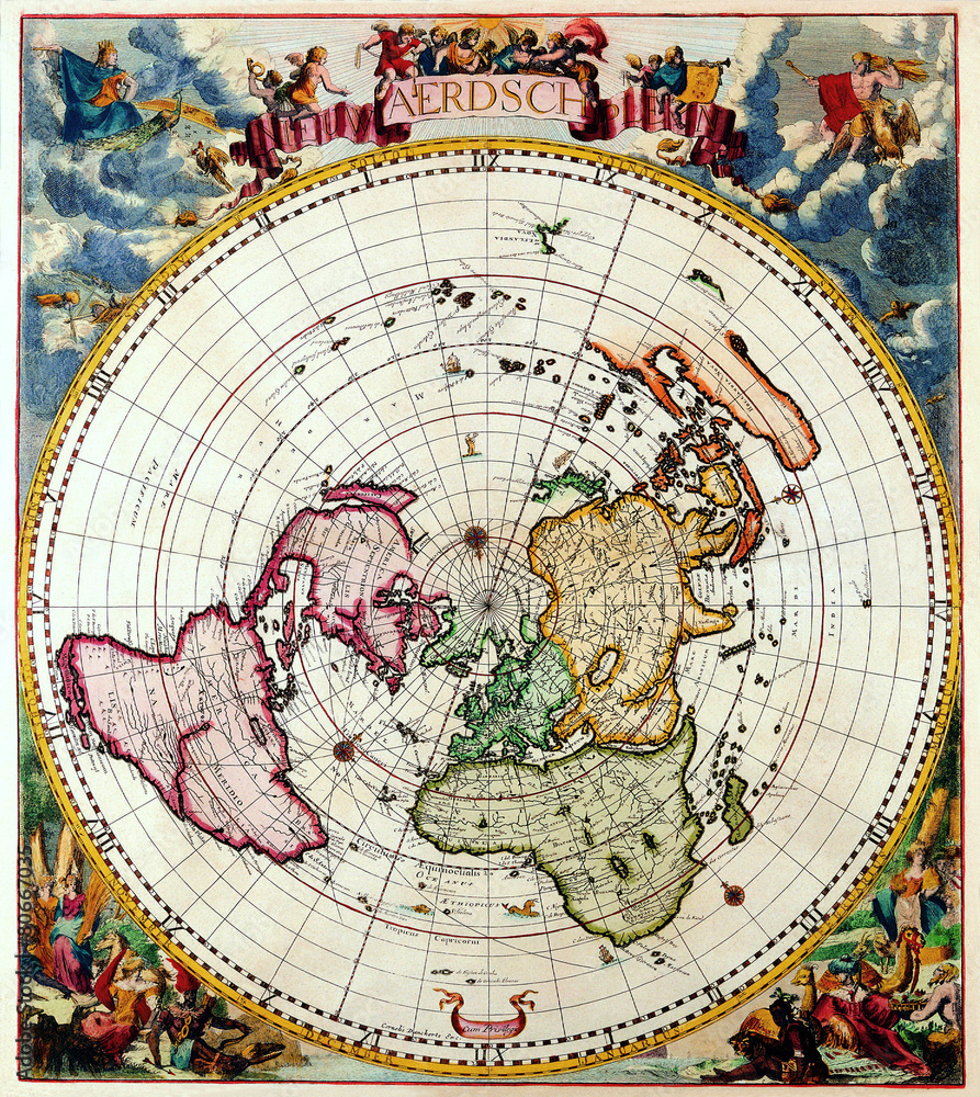 Naklejka premium Vintage World map