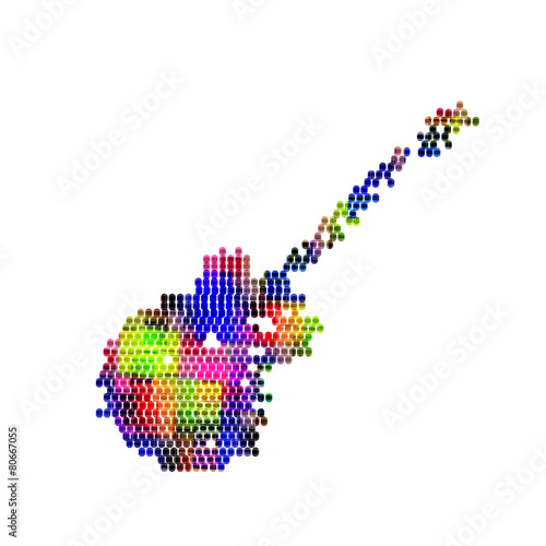 Color guitar, grunge music easy editable