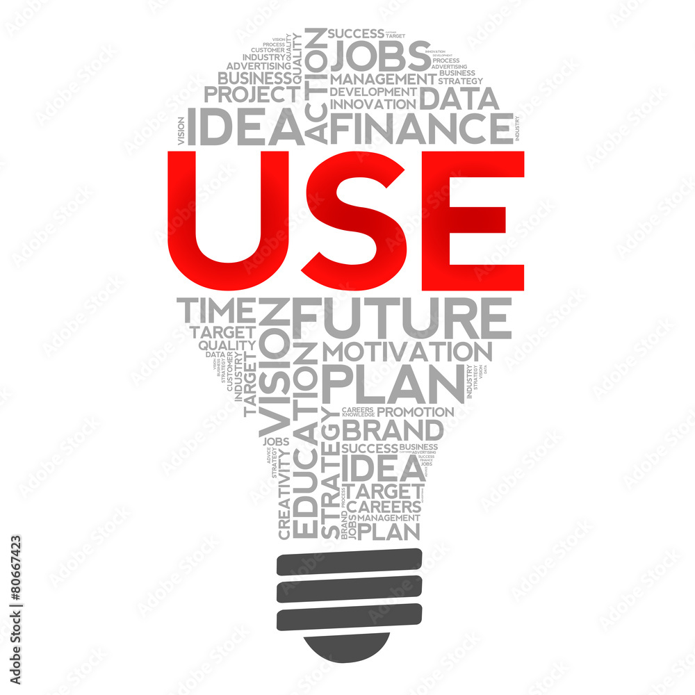USE bulb word cloud, business concept USE bulb word cloud, business concept