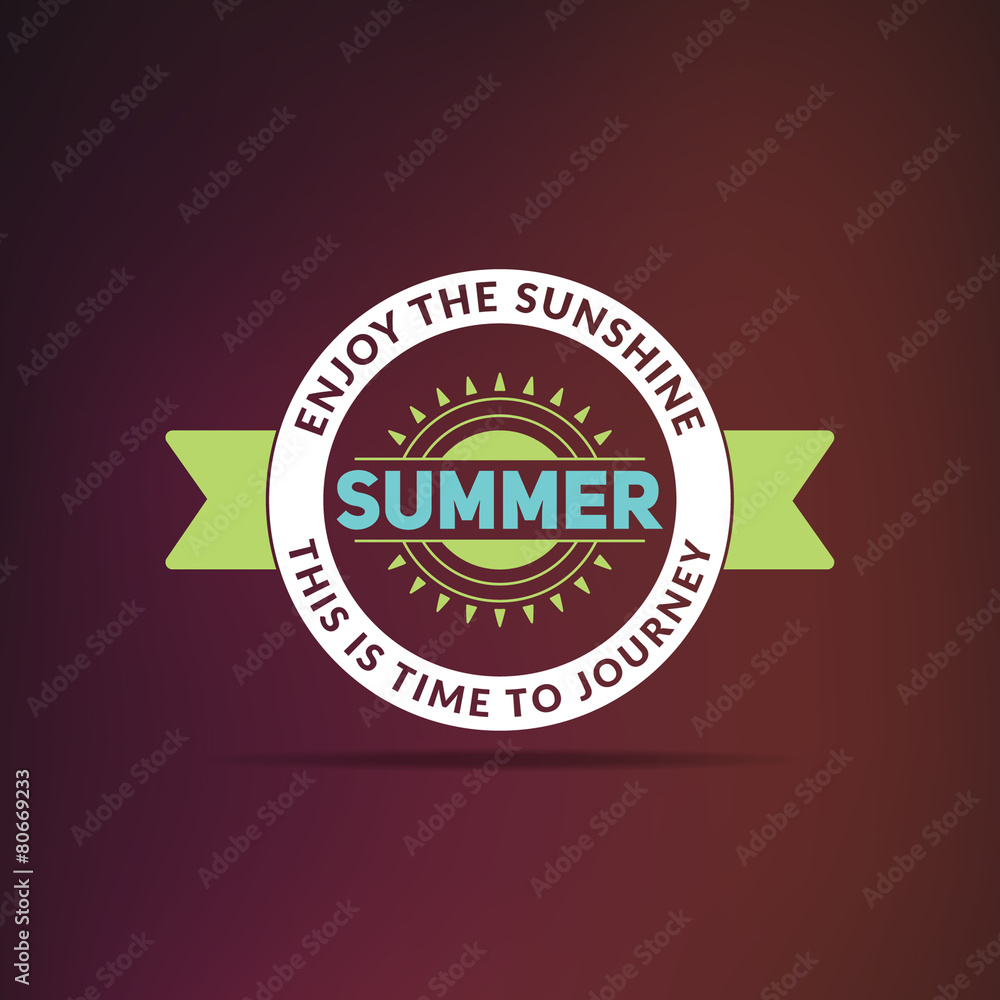 Fototapeta premium Retro summer vintage label on colorful background