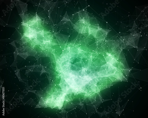 Abstract green nebula in space