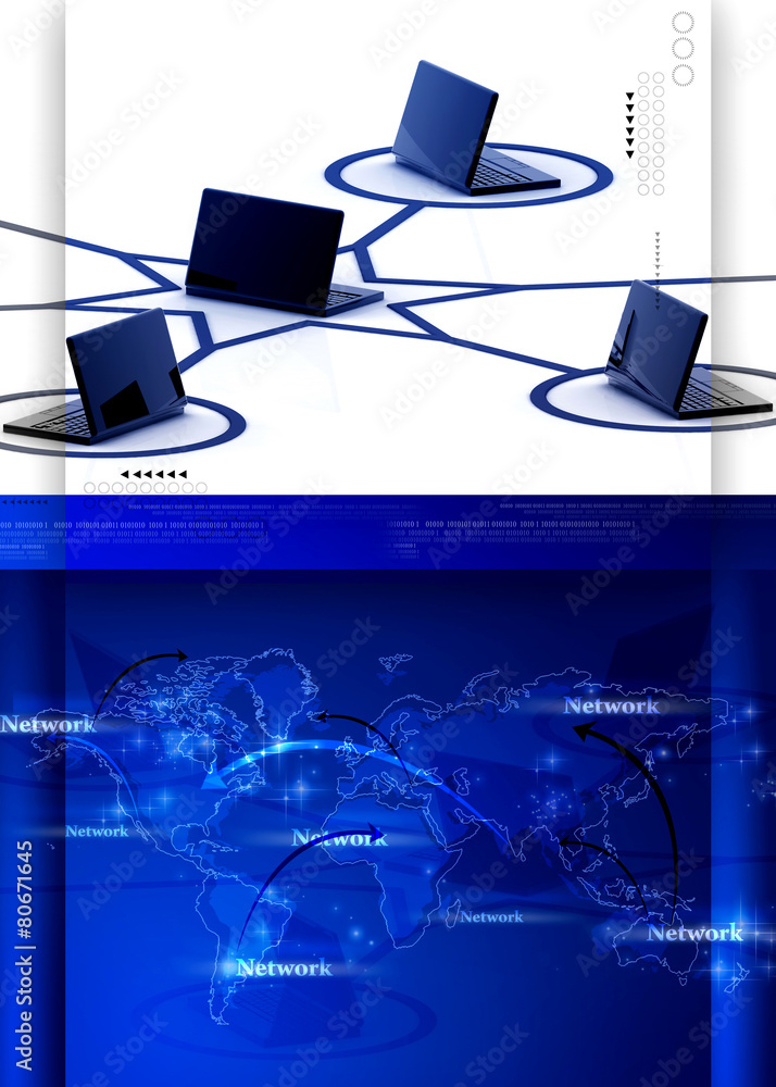 Naklejka premium Computer network in abstract design