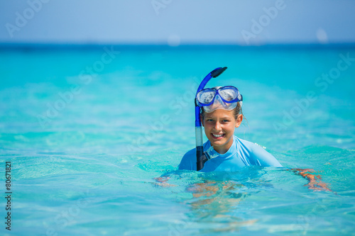 Girl snorkeling