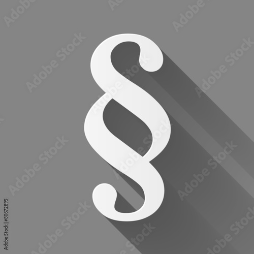 Law icon with a long shadow on gray background