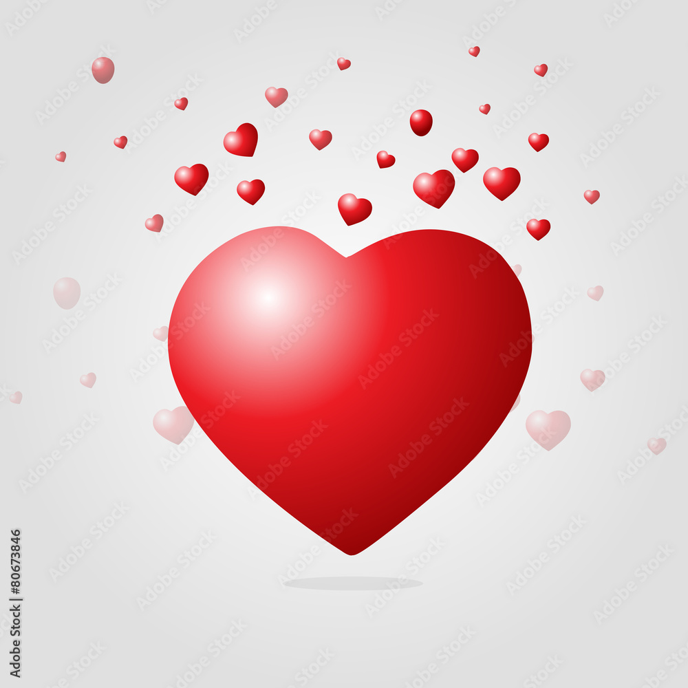 Love heart. Vector illustration.