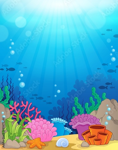 Fototapeta Naklejka Na Ścianę i Meble -  Ocean underwater theme background 3