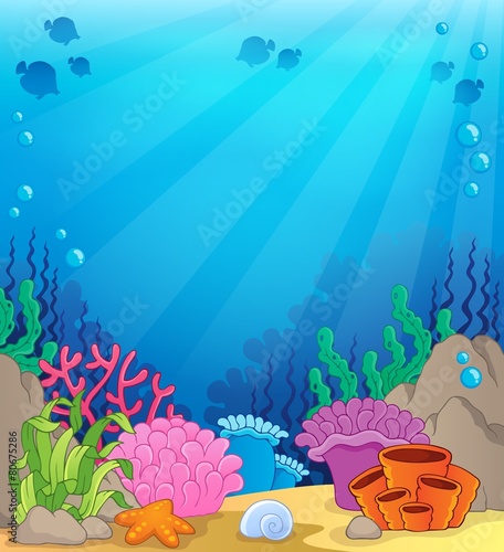 Fototapeta Naklejka Na Ścianę i Meble -  Ocean underwater theme background 4