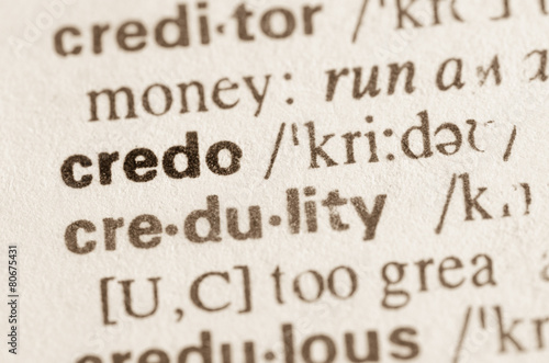 Dictionary definition of word credo