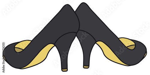 Hand drawing of a black pumps