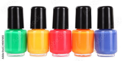 Nail polish colorful collection five colors variety