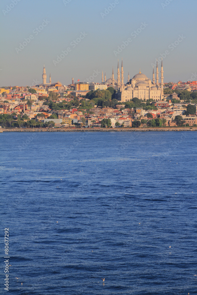 Istanbul, Turkey. Blue mosque on Palace cape