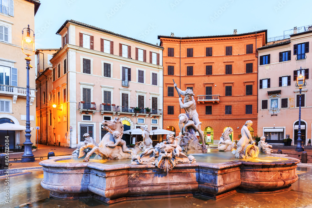 Fountain Of Neptune. Rome, Italy