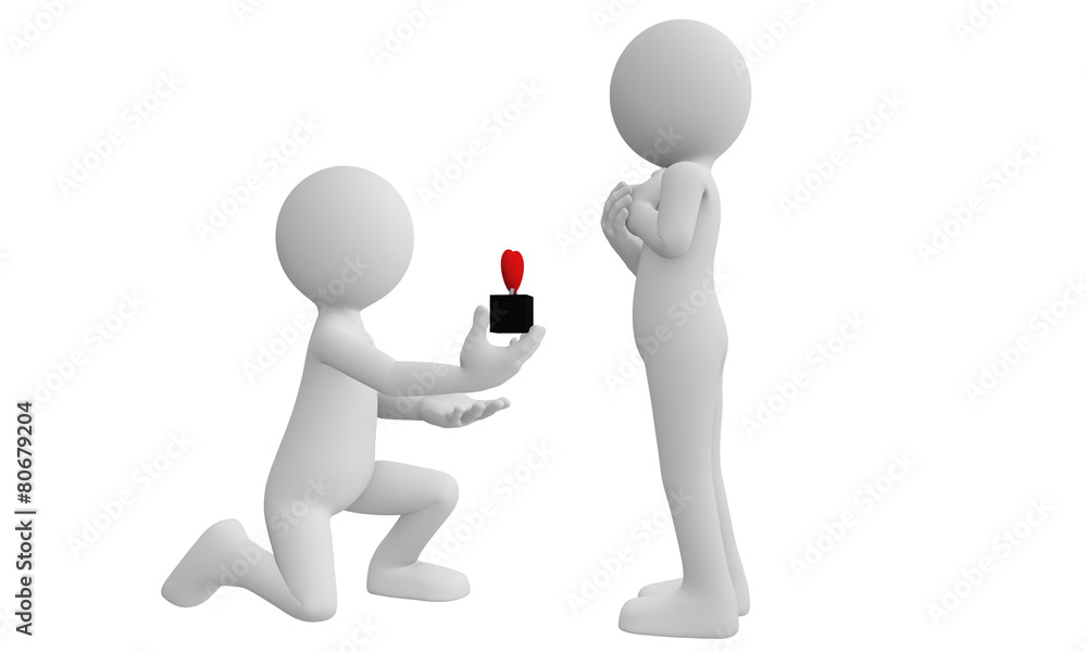 3d man propose his girlfriend with red heart ring 3d man propose his girlfriend with red heart ring