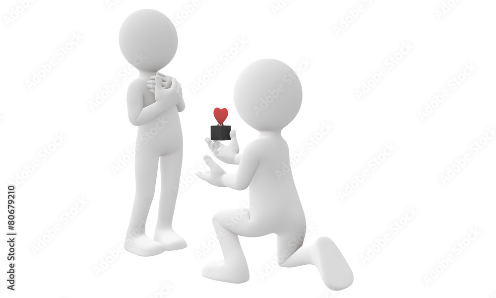 3d man propose his girlfriend with red heart ring 3d man propose his girlfriend with red heart ring