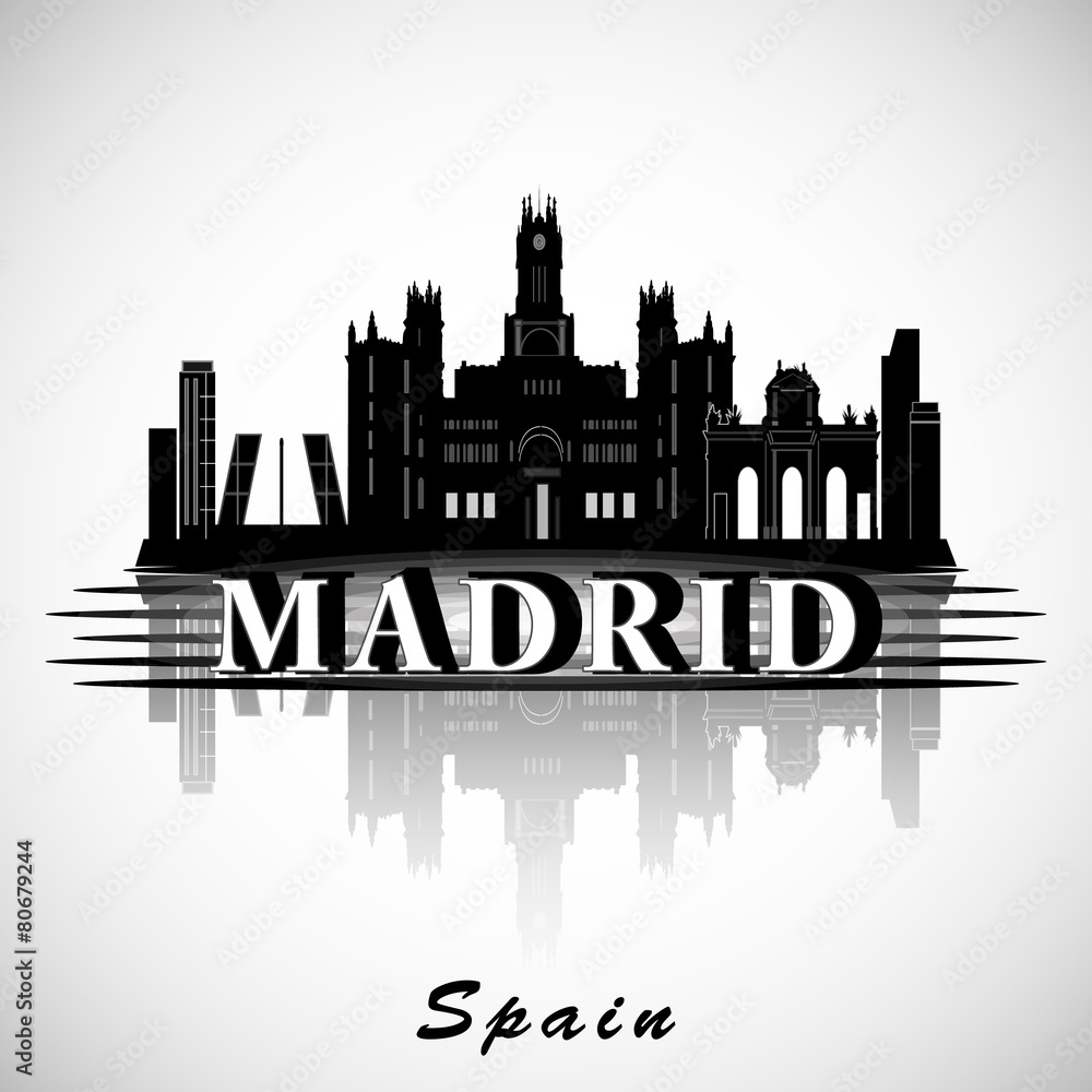 Modern Madrid City Skyline Design. Spain
