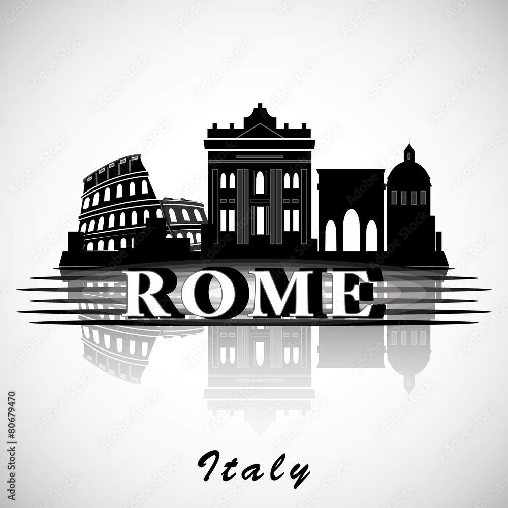 Modern Rome City Skyline Design. Italy