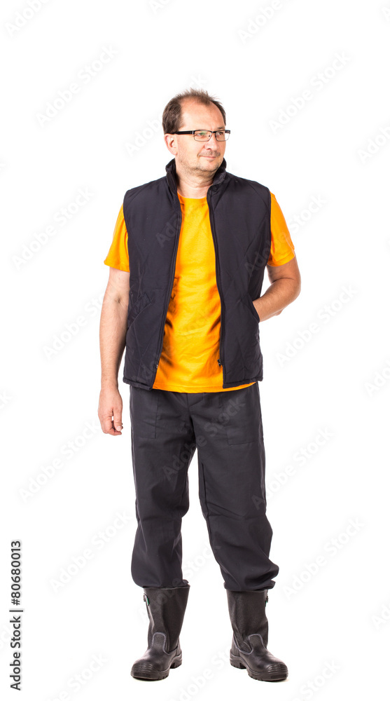 Fototapeta premium Worker in vest and glasses.