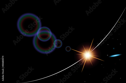 abstract background realistic sunrise in space.