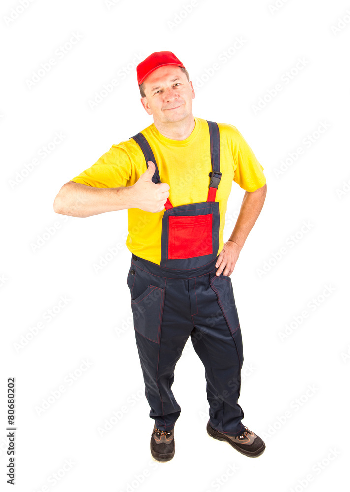 Happy worker. Happy worker.