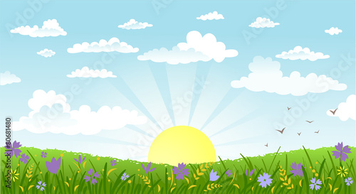 Countryside panorama in the morning