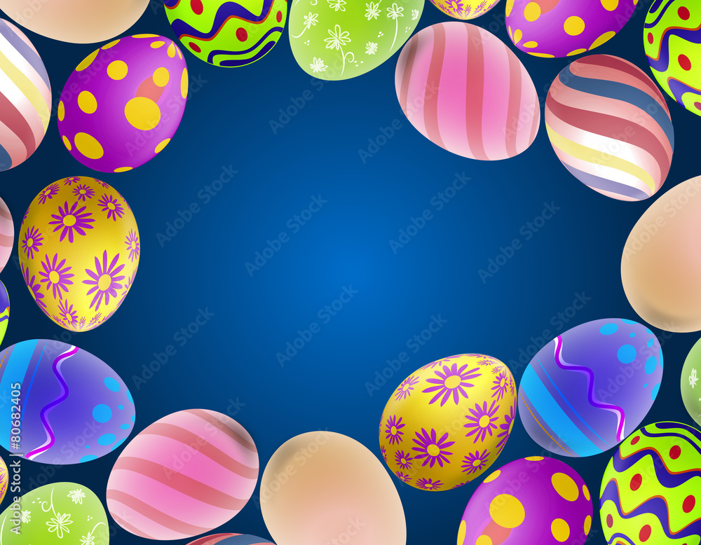 background with Easter eggs on the perimeter