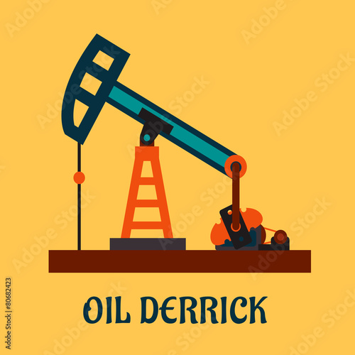 Flat oil derrick or pump jack