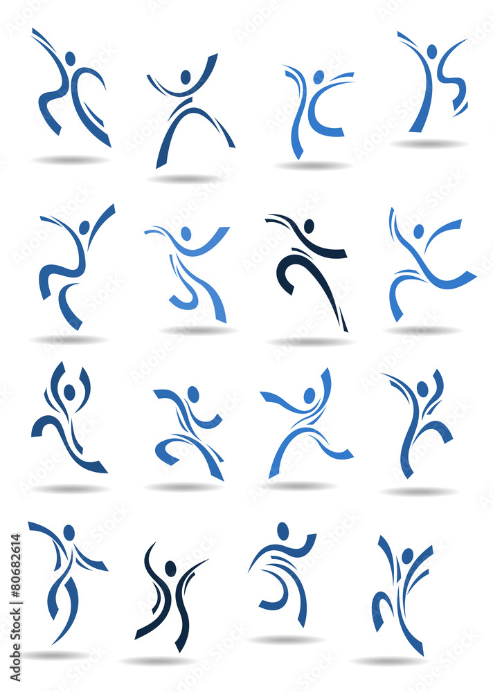 Abstract silhouettes of dancing people