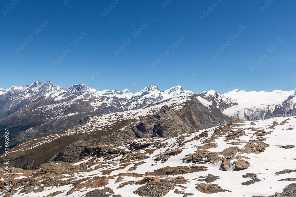 Fototapeta premium Mountain Range Landscape at Matterhorn, Switzerland