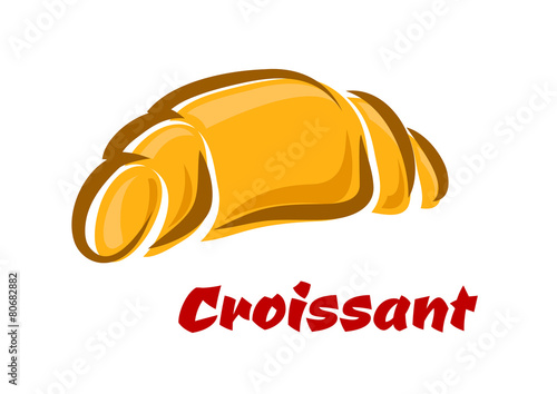 Cartoon croissant isolated on white