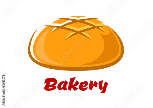 Round bread with baked crust