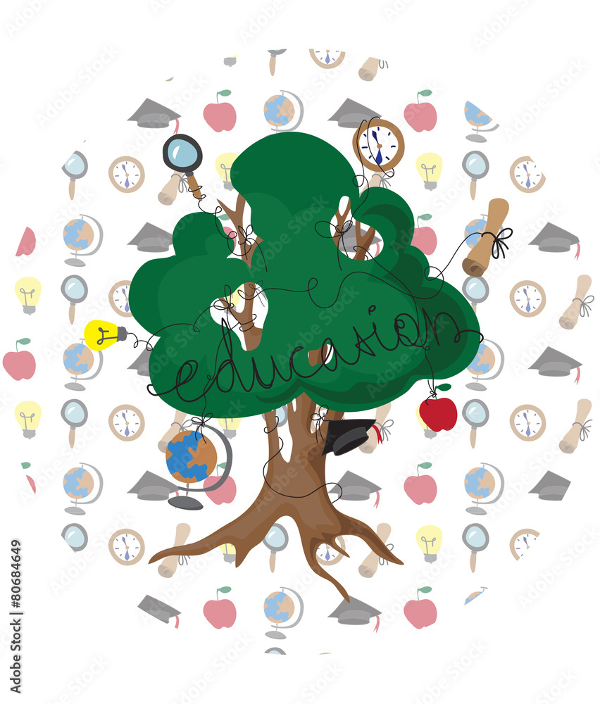 Naklejka premium education tree