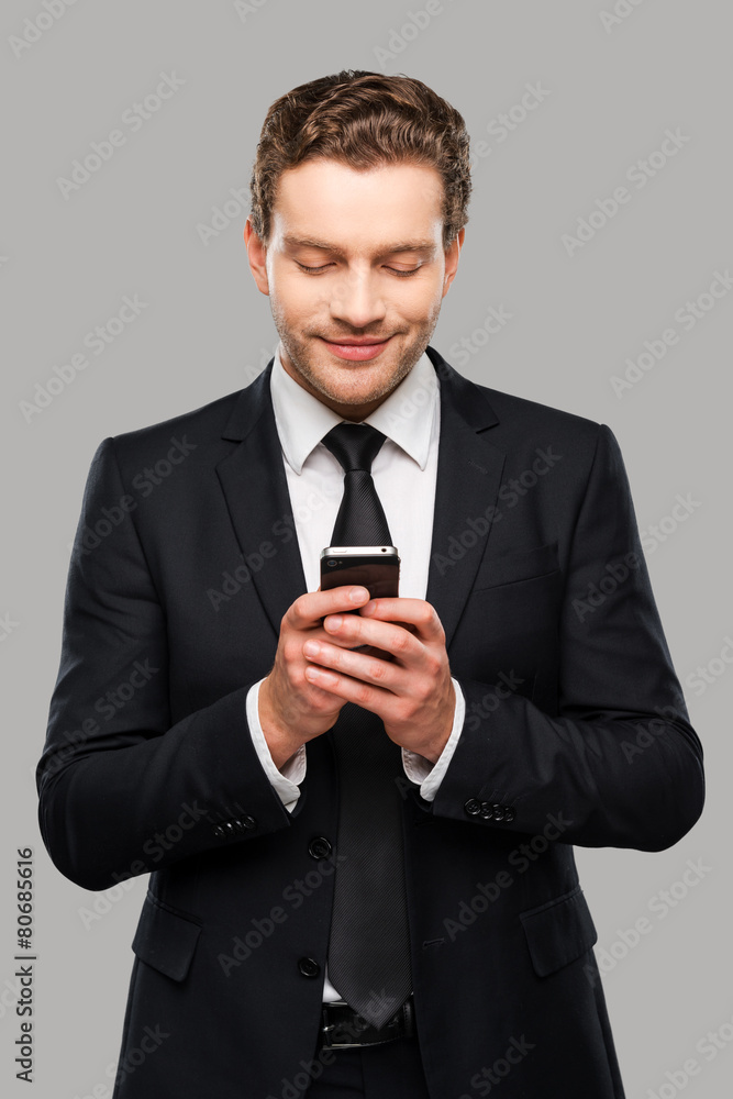 Typing business message. Typing business message.