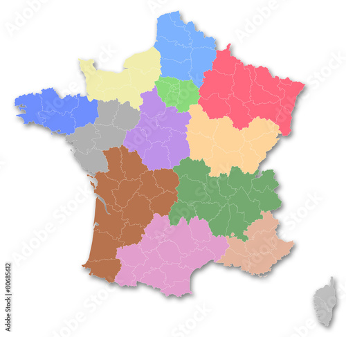 Carte finale des nouvelles régions françaises