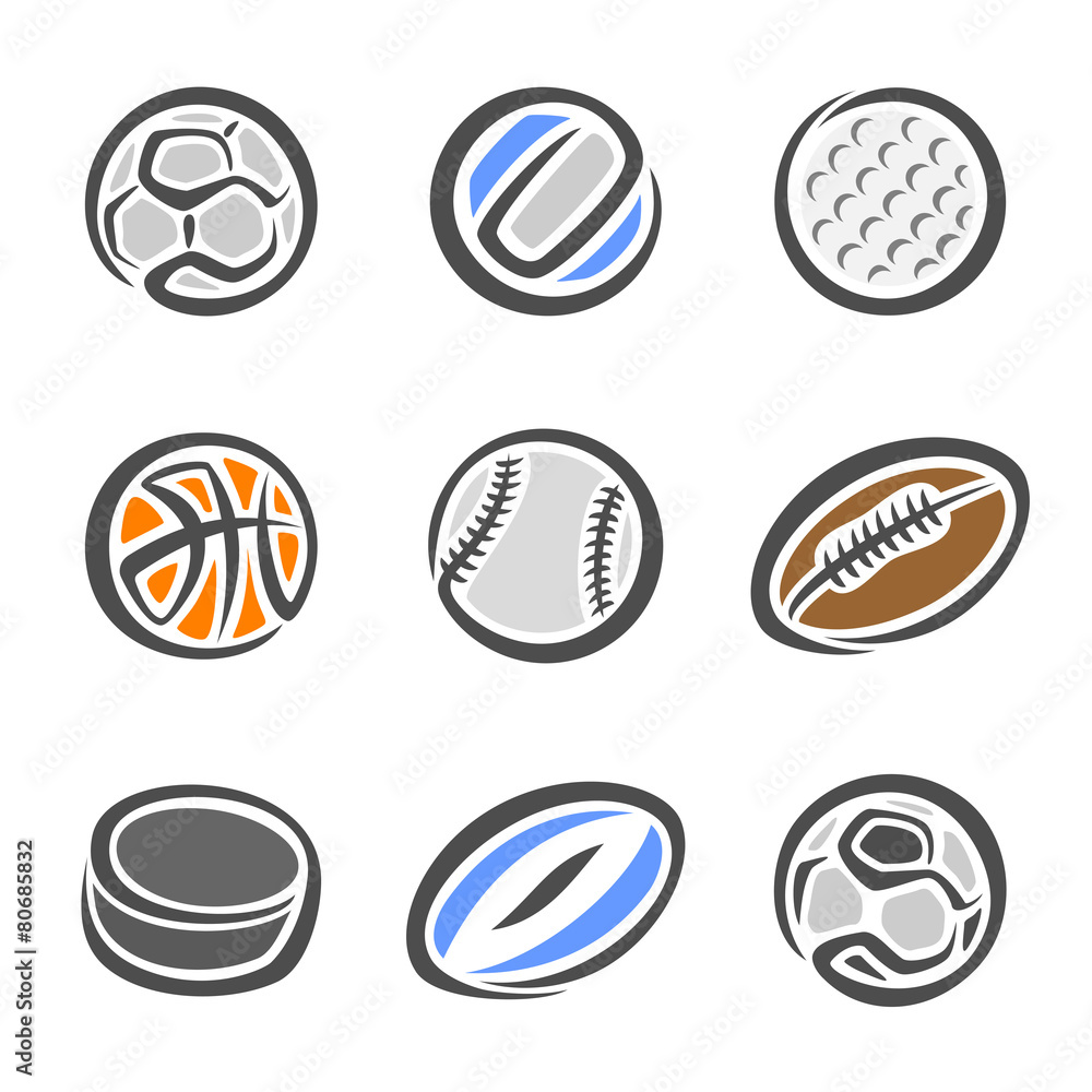 Images of sports equipment for different sports Images of sports equipment for different sports