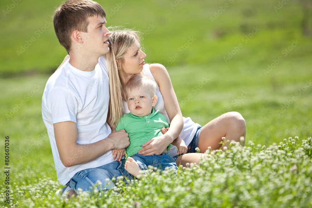 Fototapeta premium Happy family in nature