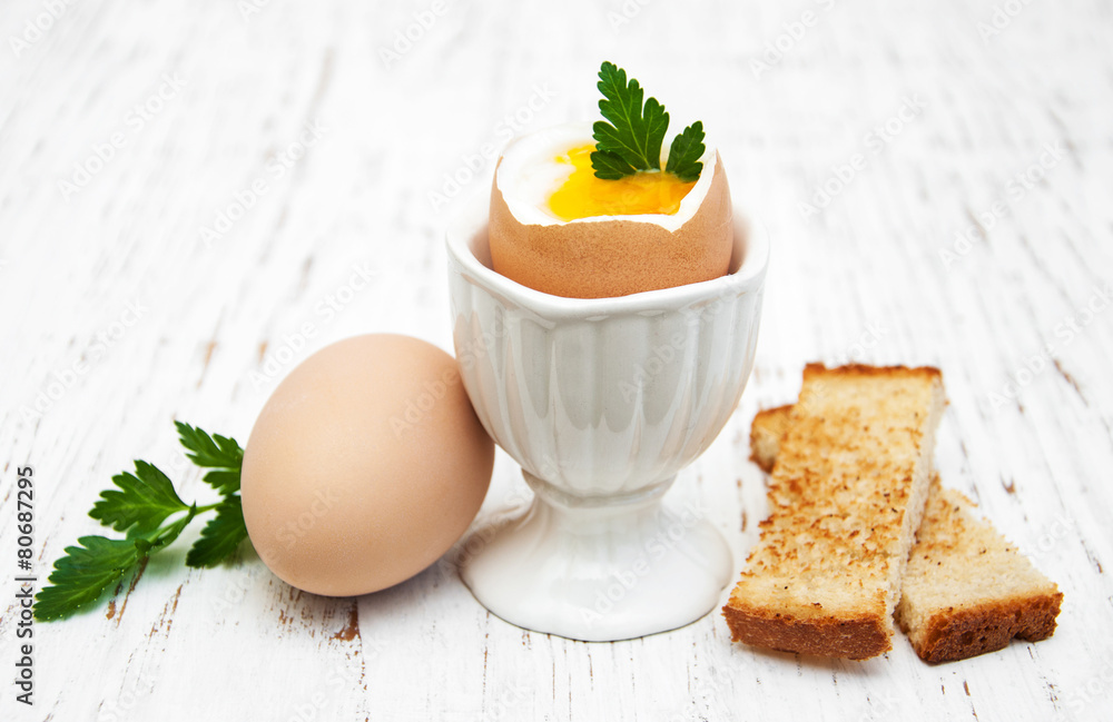 Fototapeta premium boiled eggs for breakfast