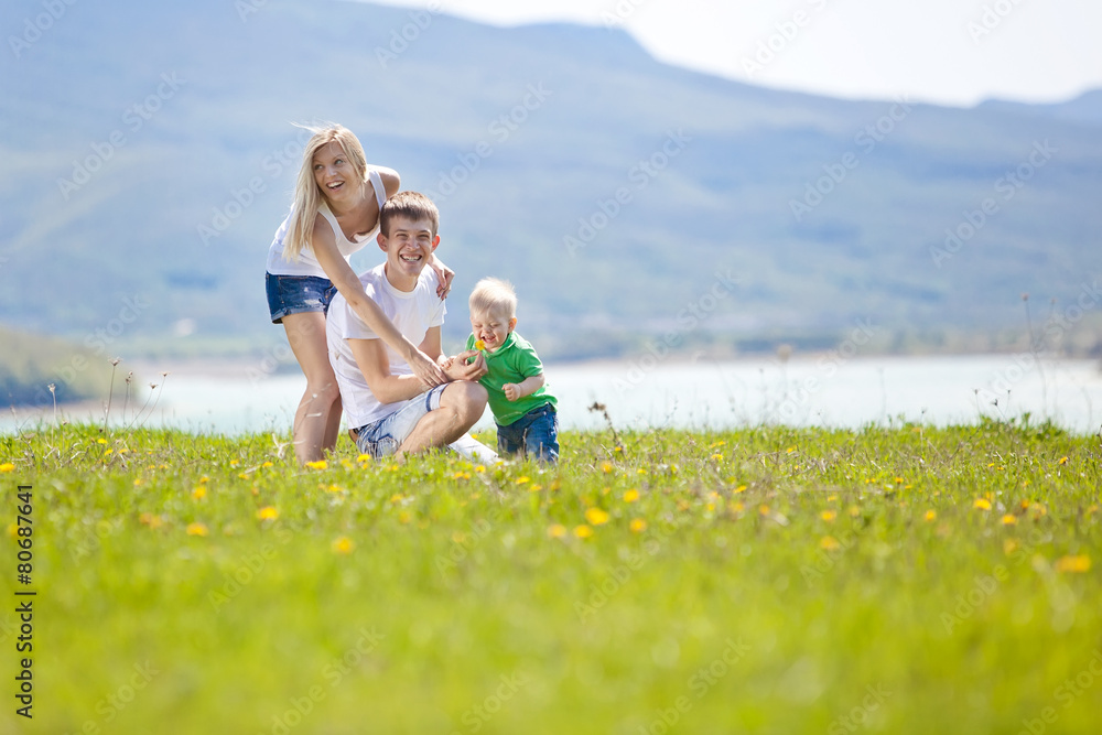 Fototapeta premium Happy family in nature