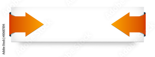 the blank white banner with two orange arrows