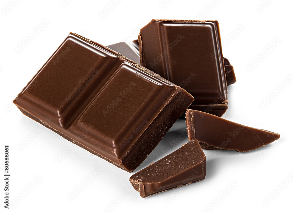 Fototapeta premium chocolate bars isolated on white background