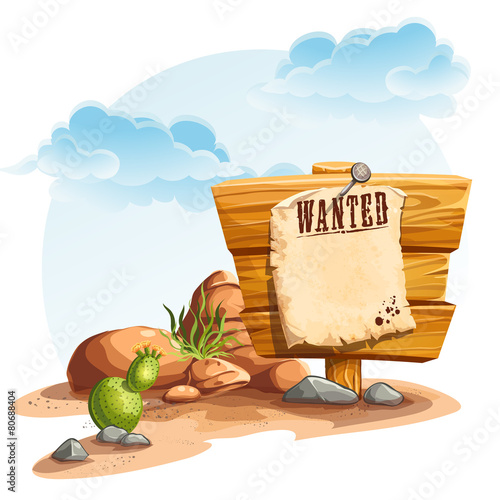 Wooden sign with leaf wanted