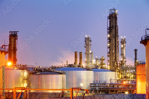 Pipes and tanks of oil refinery - factory