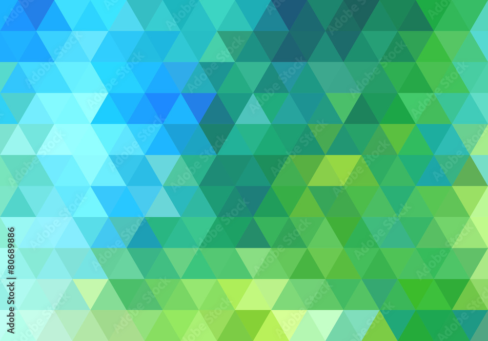 abstract green blue triangle background, vector - obrazy, fototapety, plakaty 