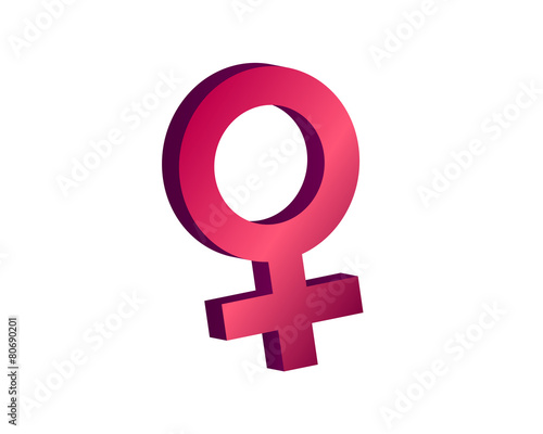 Female symbol in pink 3d